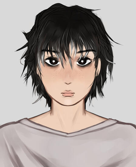 Art style experiment Zack head shot