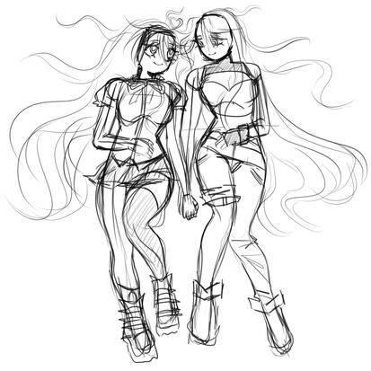 sketch Full body of Kailex and Jay Arashi sketch Full body of Kailex and Jay Arashi